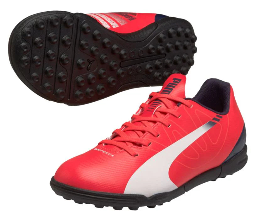 PUMA Kids Evospeed 53 TT JR Turf Boots Red Black