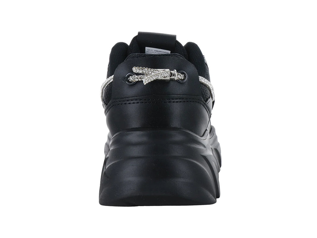 Tenis Clasben Chunky Negro con Cristales para Mujer