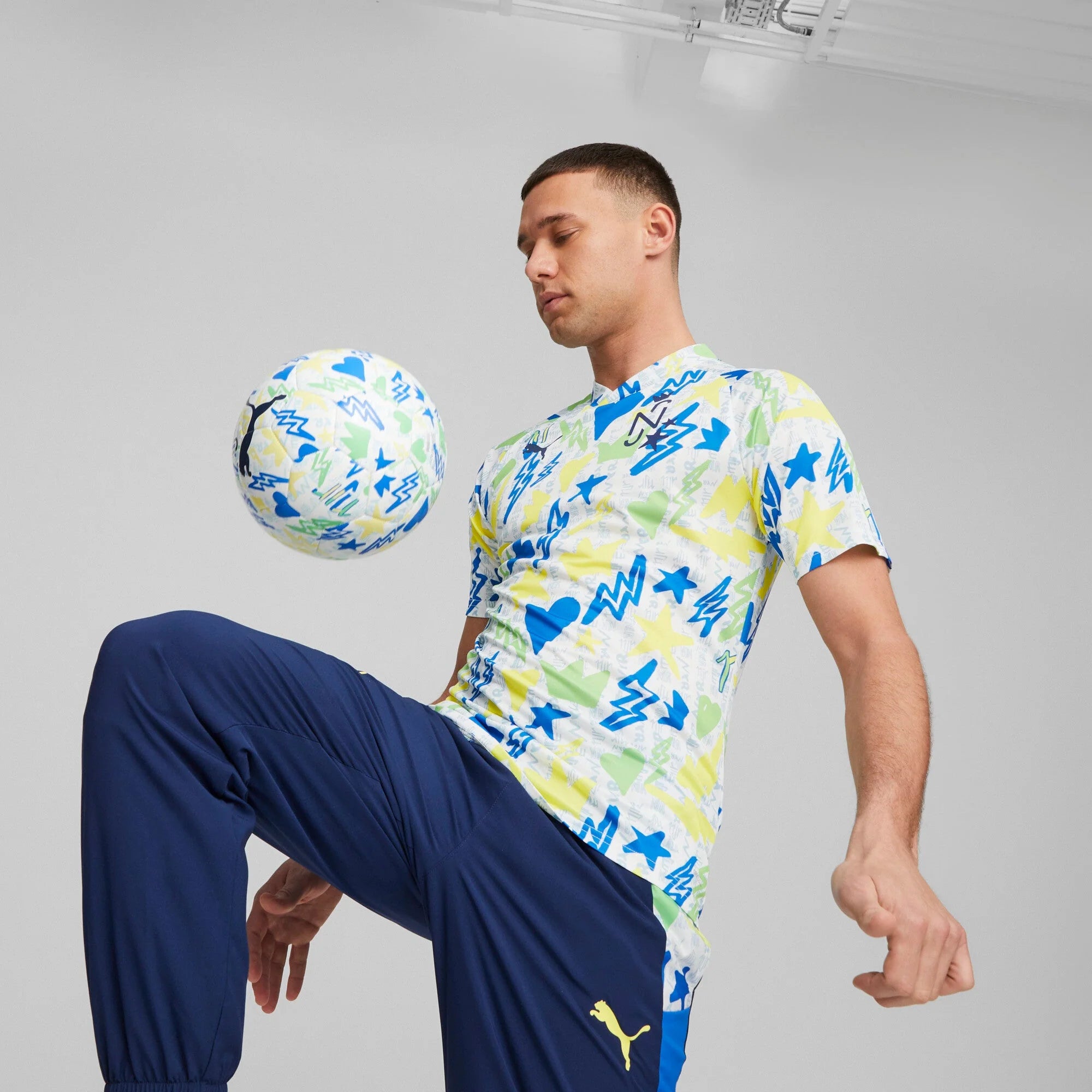 PUMA Neymar Jr Instituto Training Jersey White Blue Lemon