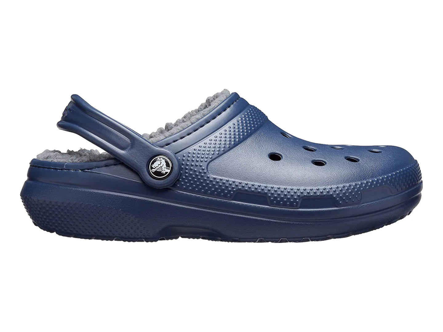 Zuecos Crocs Classic Fuzz Lined Azul Marino y Gris para Hombre