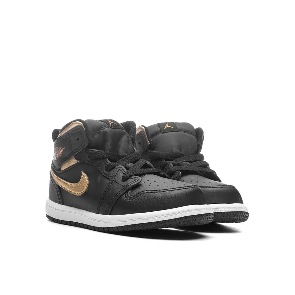 Jordan 1 Mid TD Black Metallic Gold White