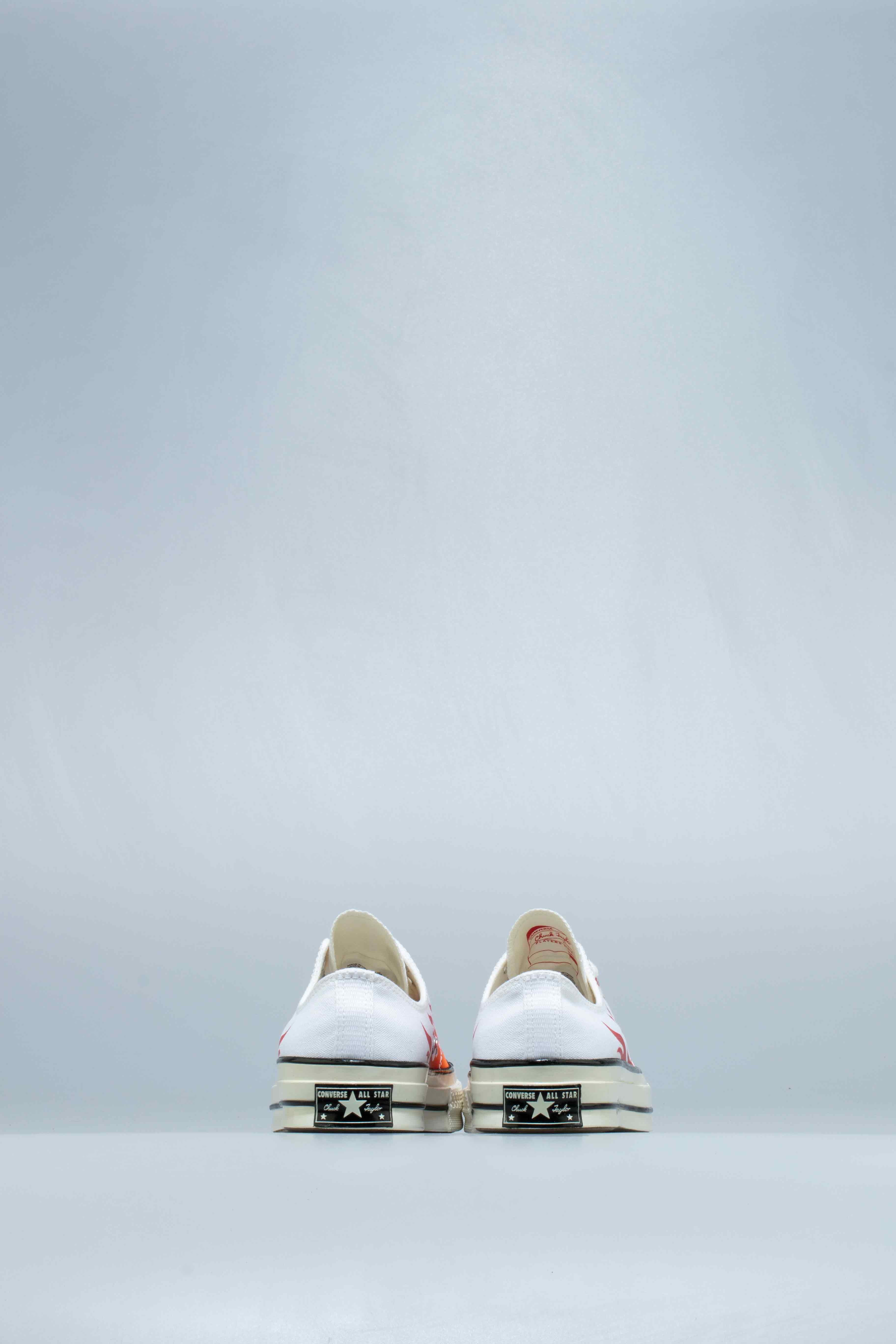 Chuck 70 Archive Print Low Top Mens Lifestyle Shoe White Red