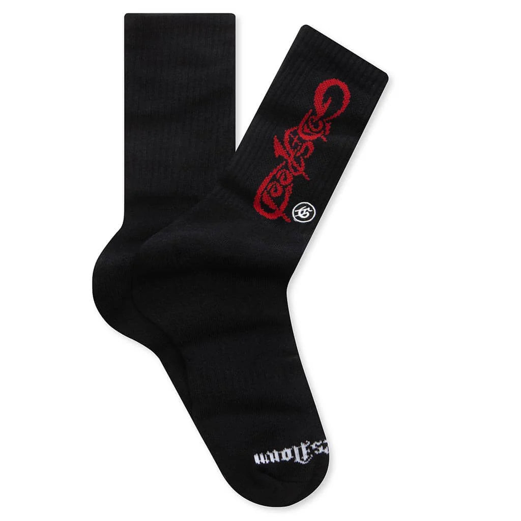 New Age Logo Sock Black Red