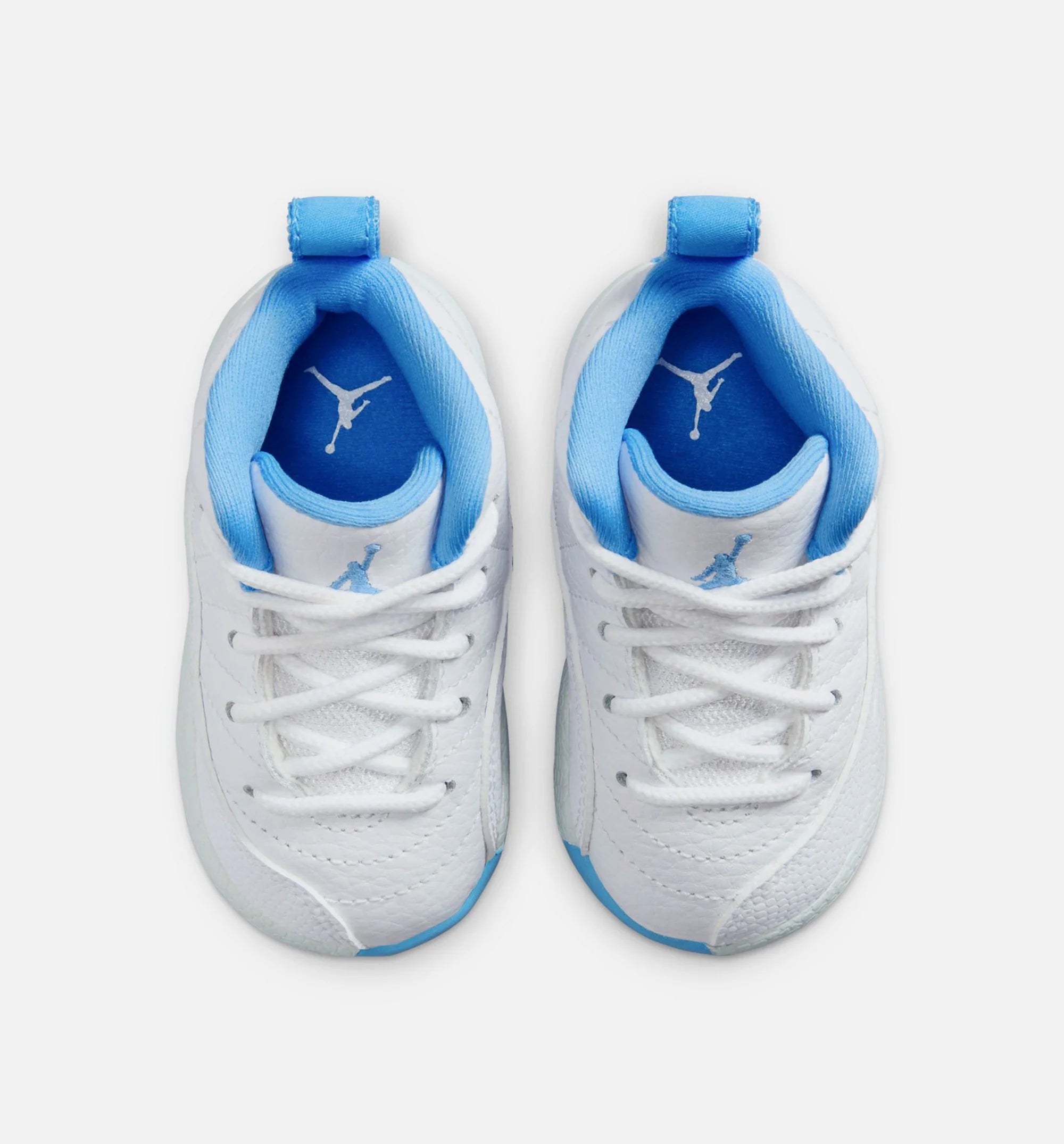 Air Jordan 12 Retro White and University Blue Infant Toddler Lifestyle Shoe White University Blue Metallic Silver