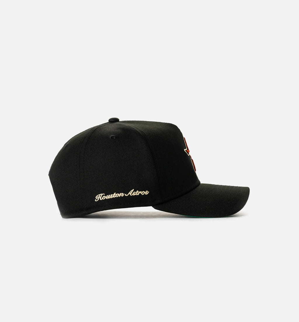 Houston Astros Logo 940AF Snapback Mens Hat Black Red