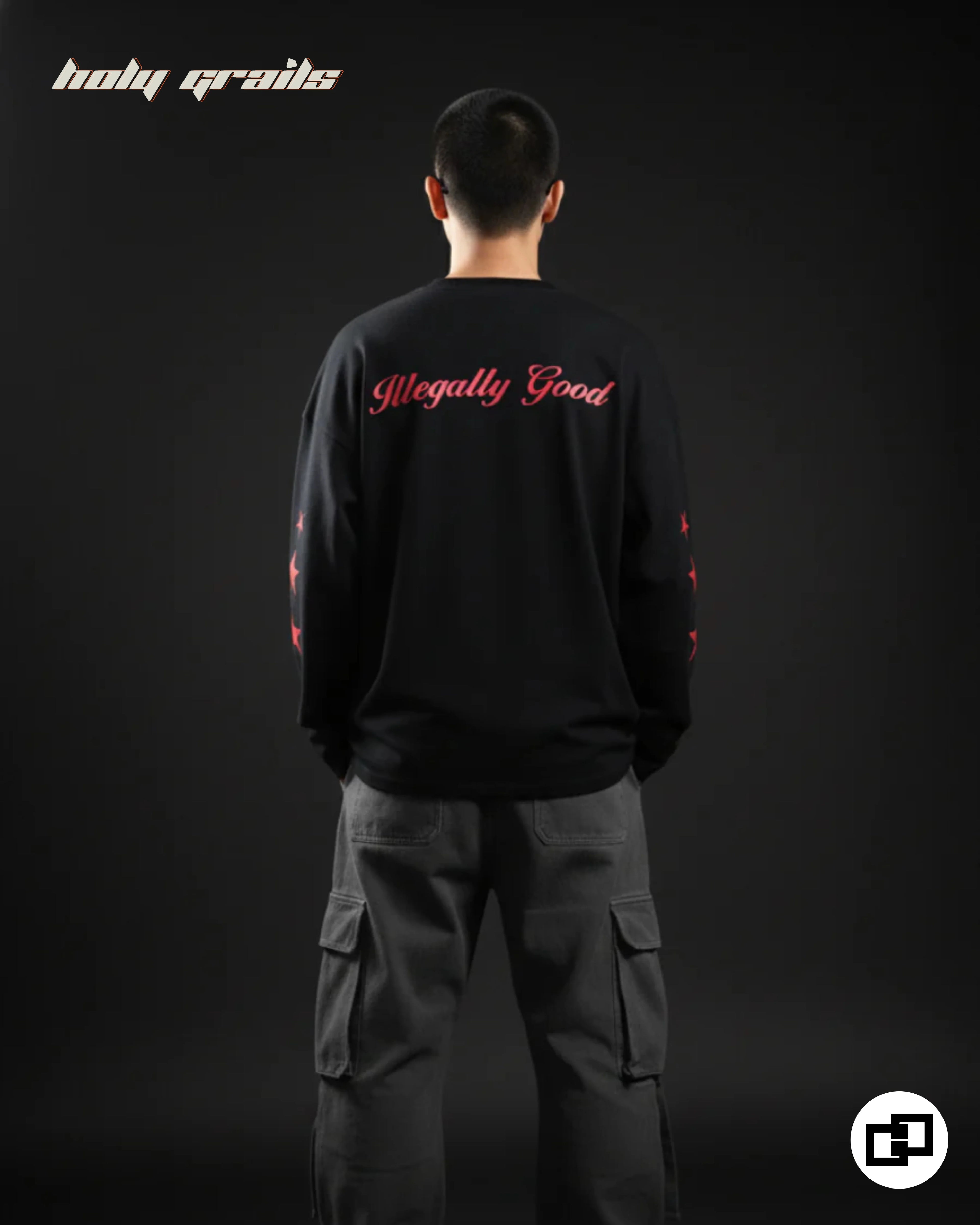 Ilegally Good Black Full Sleeves T Shirt HG x Grey Hound