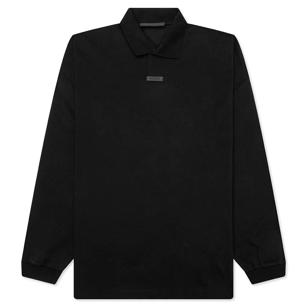 Pique L S Polo Black