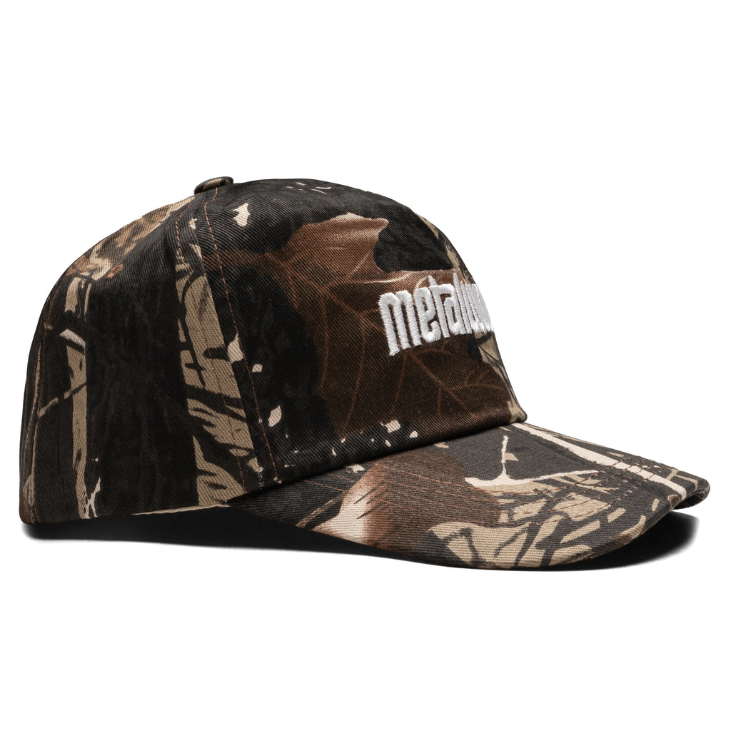 Metal Logo 5 Panel Hat Real Leaf Camo