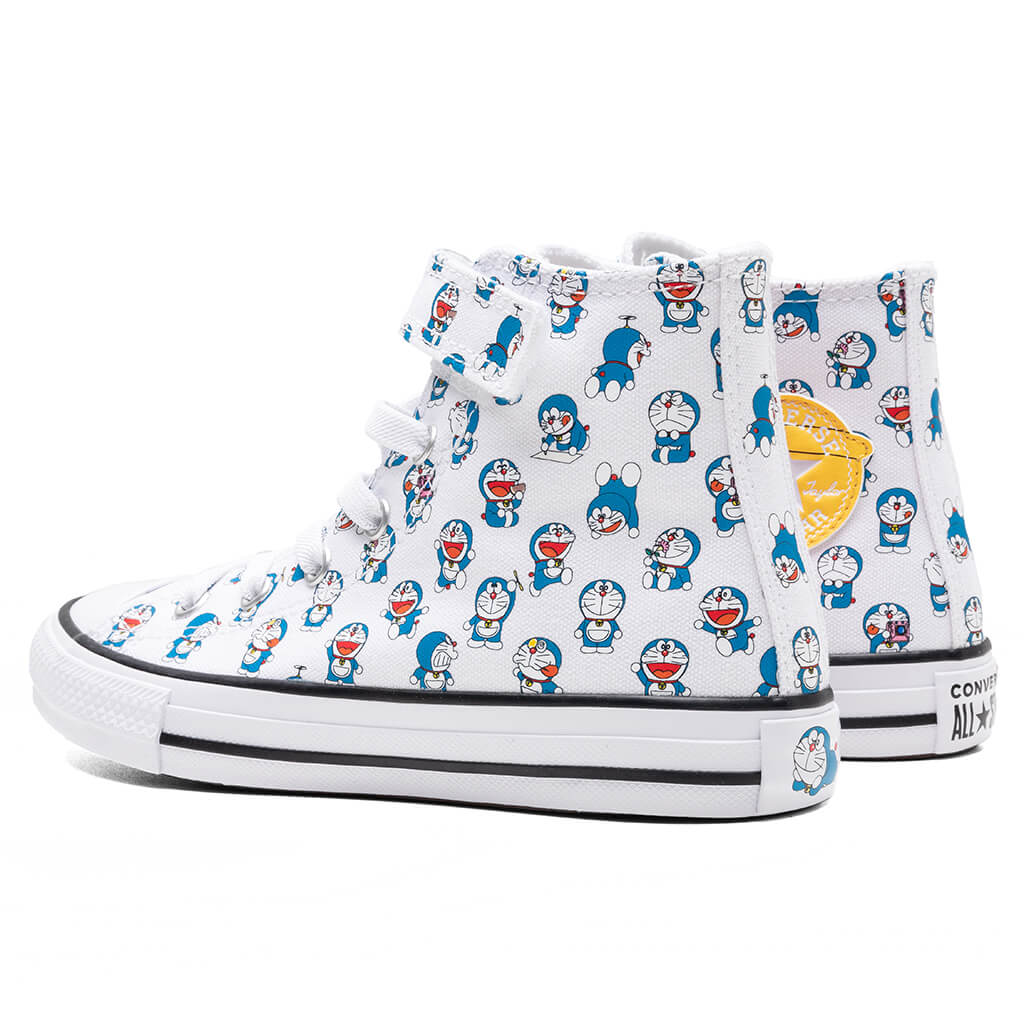 Converse x Doraemon Chuck Taylor All Star 1V Hi Vintage White Hawaiian Gold Flamingo