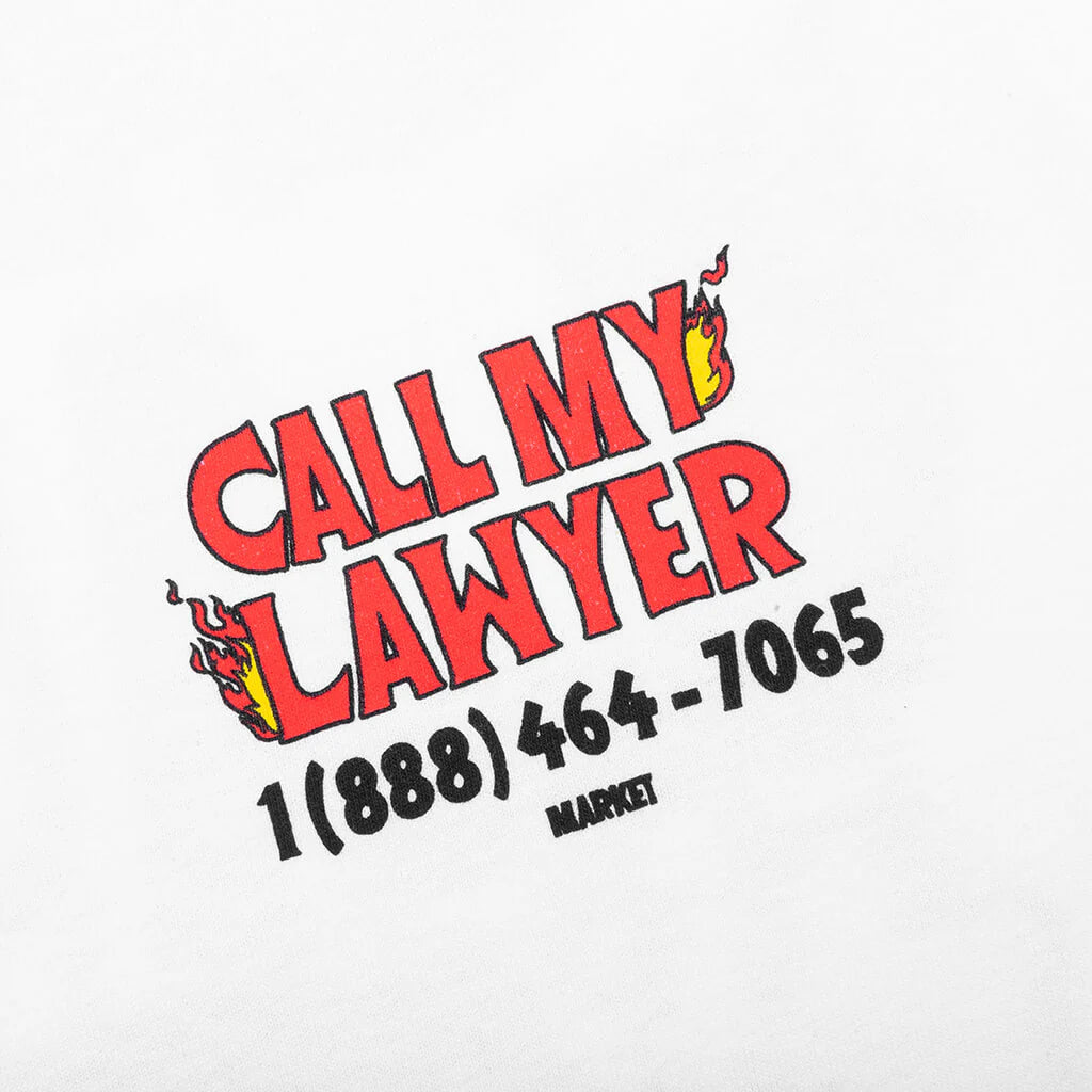 Market x Hot Stuff Call My Lawyer S S T Shirt White