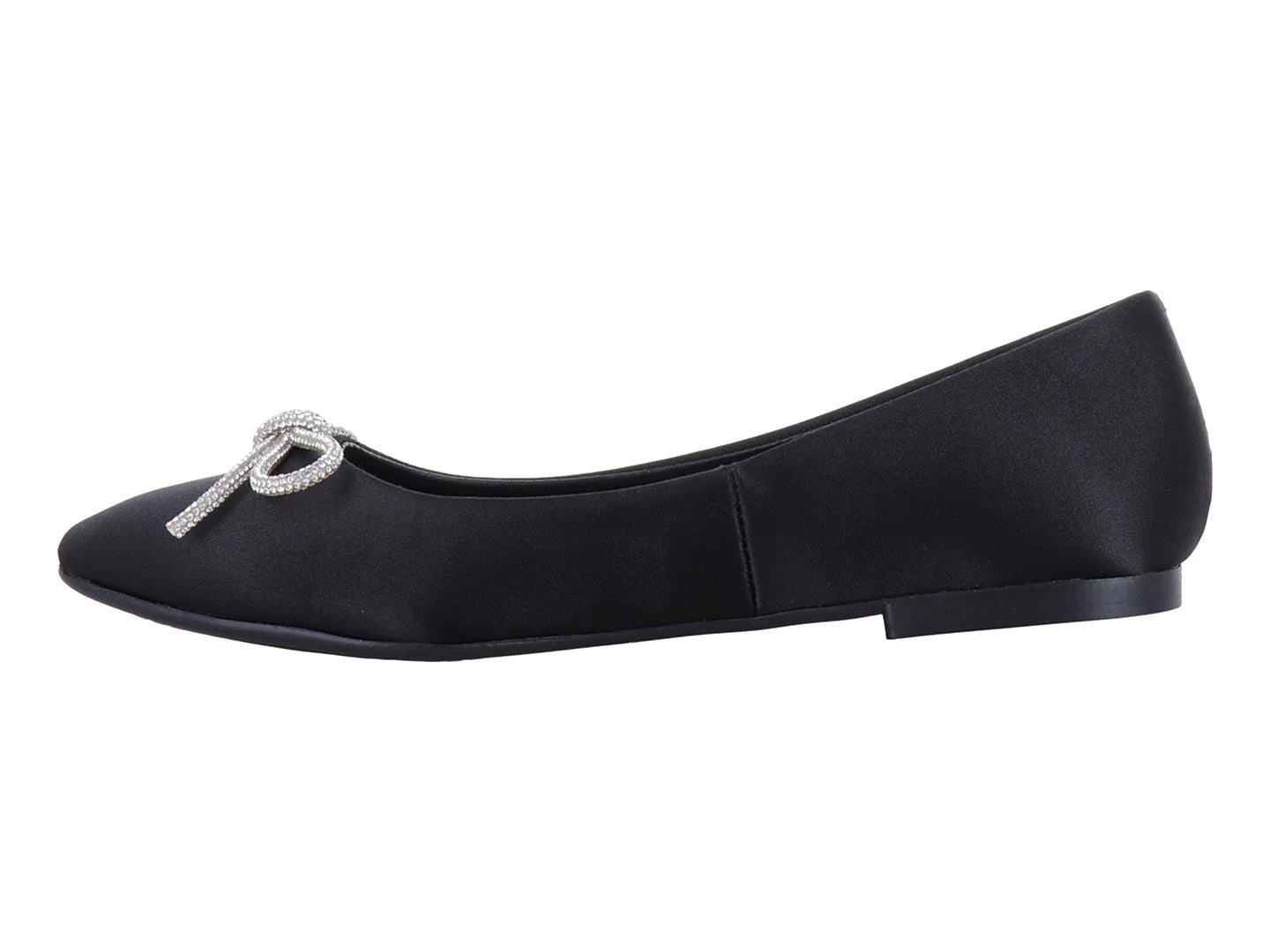 Zapatos Flats MeliAna Shantung Negro para Mujer