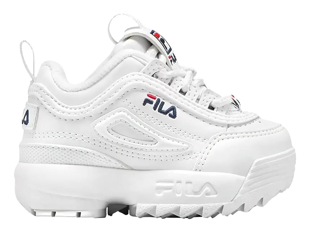 Tenis FILA Disruptor II Blanco Marino y Rojo para Niña