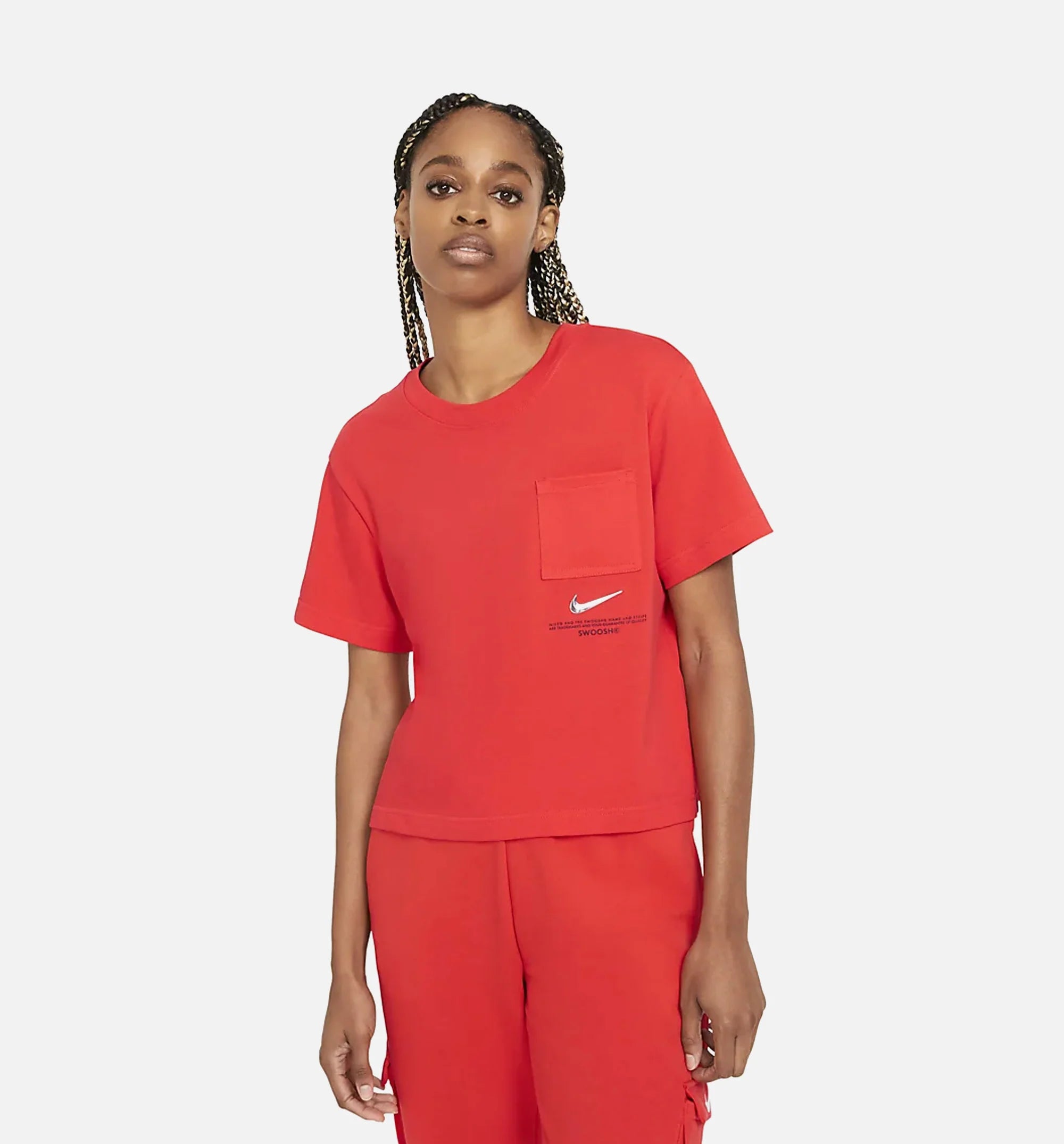 Sportswear Swoosh Short Sleeve Womens T Shirt Red