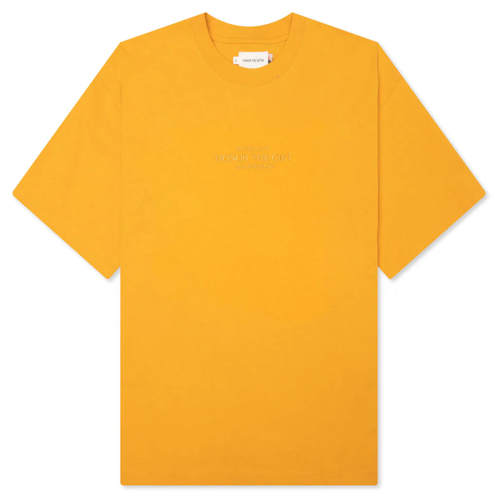 B Summer Embroidery Box Tee Yellow