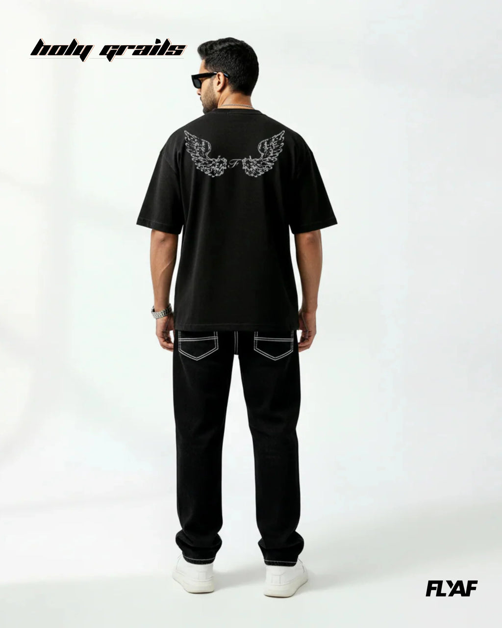 Charcoal Wing Black Tee HG x FLYAF