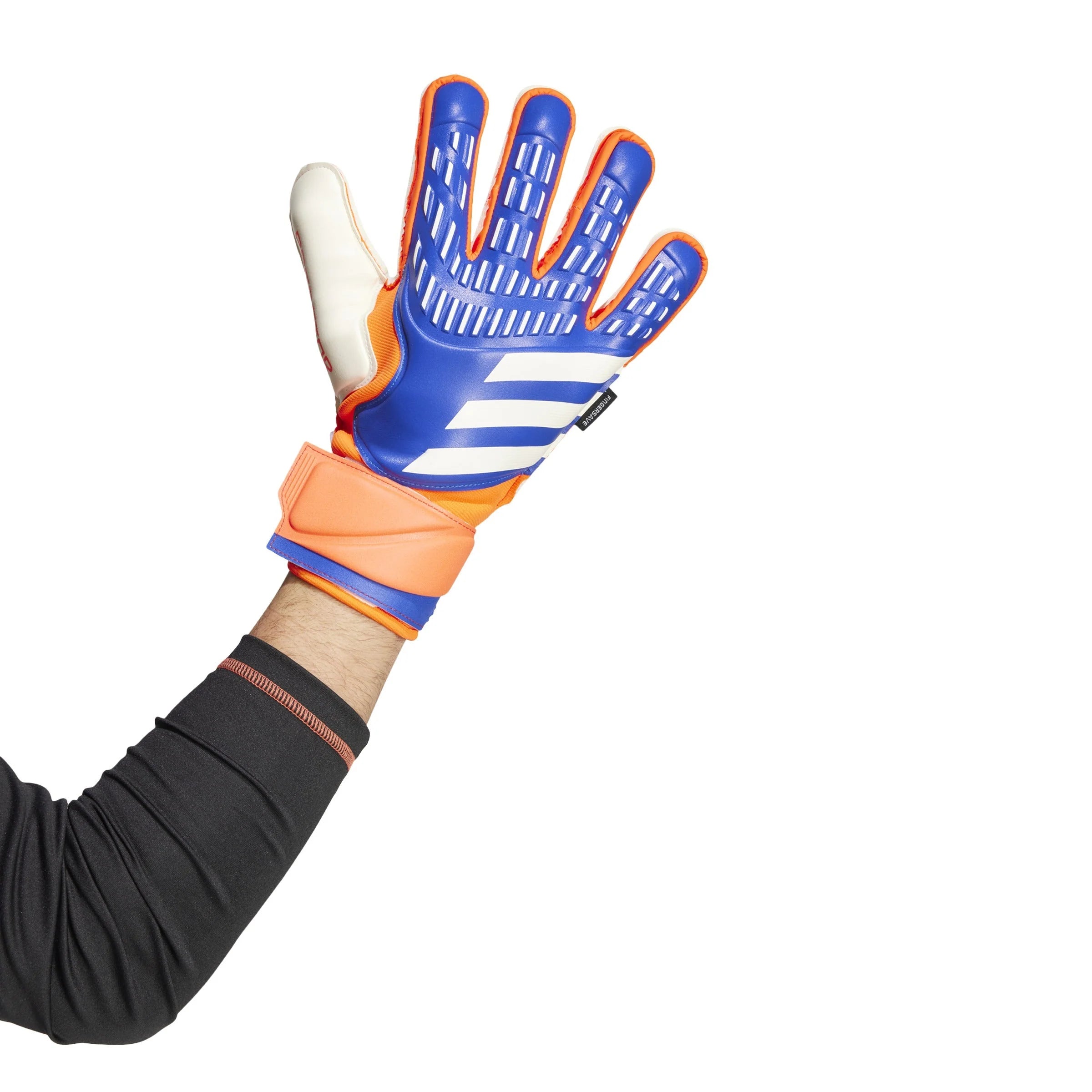 adidas Predator Match Fingersave Goalkeeper Gloves Lucid Blue Red White