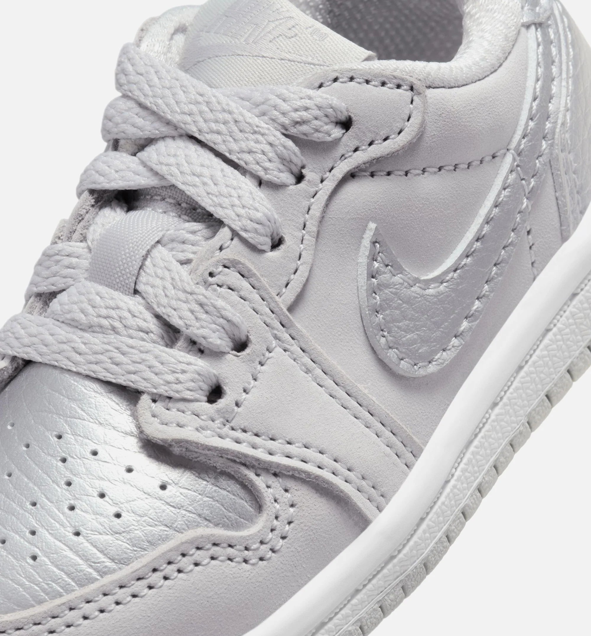 Air Jordan 1 Retro Low OG Silver Infant Toddler Lifestyle Shoe Neutral Grey Metallic Silver White