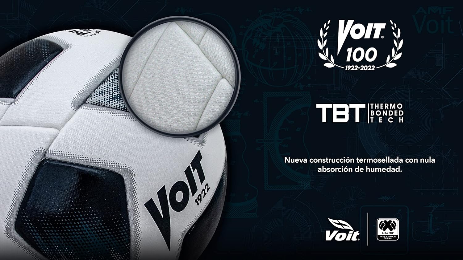 Voit Pro Clausura Replica Soccer Ball 2022 White Black