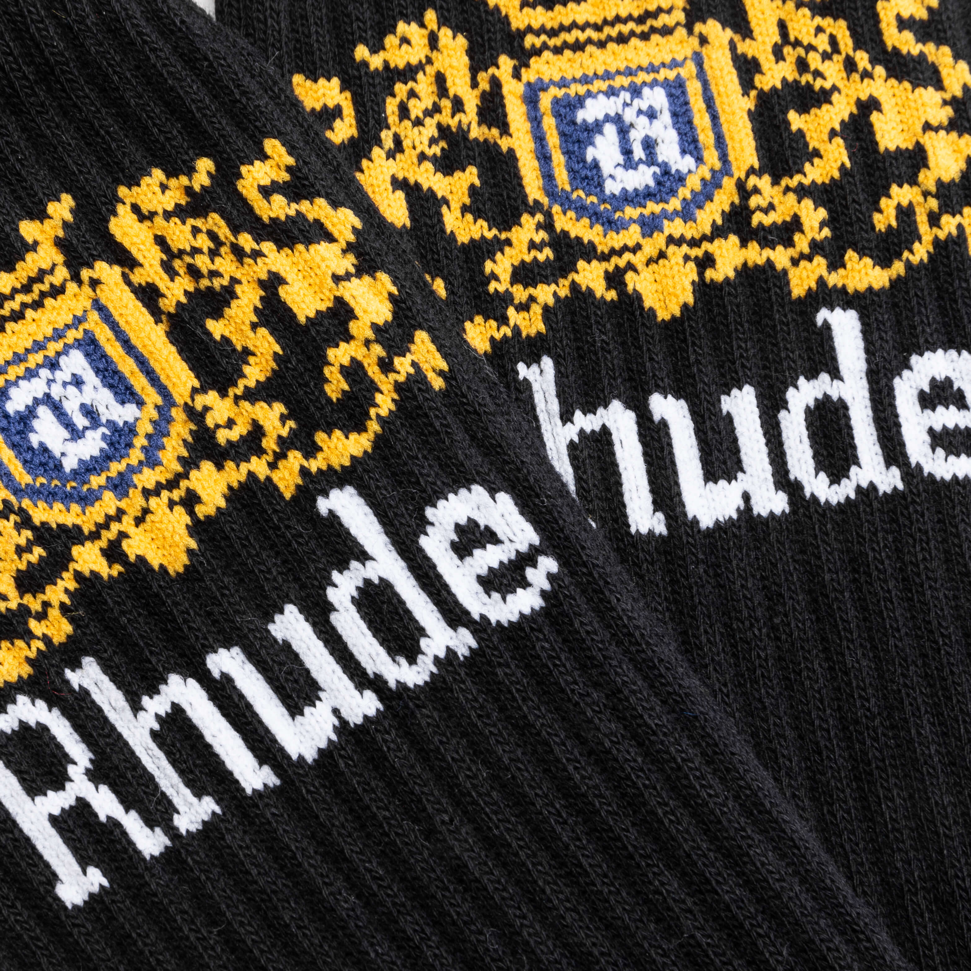 Crest Logo Sock Black White Yellow