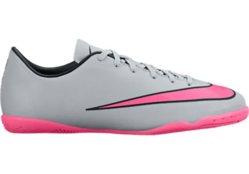 Nike JR Mercurial Victory V IC Youth Indoor Soccer Shoes Grey Black Pink