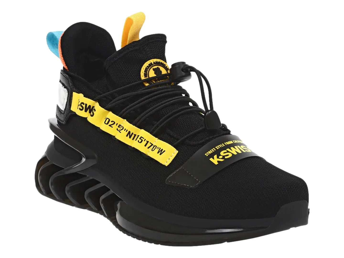 Tenis K SWISS Panthera Negro con Amarillo para Hombre