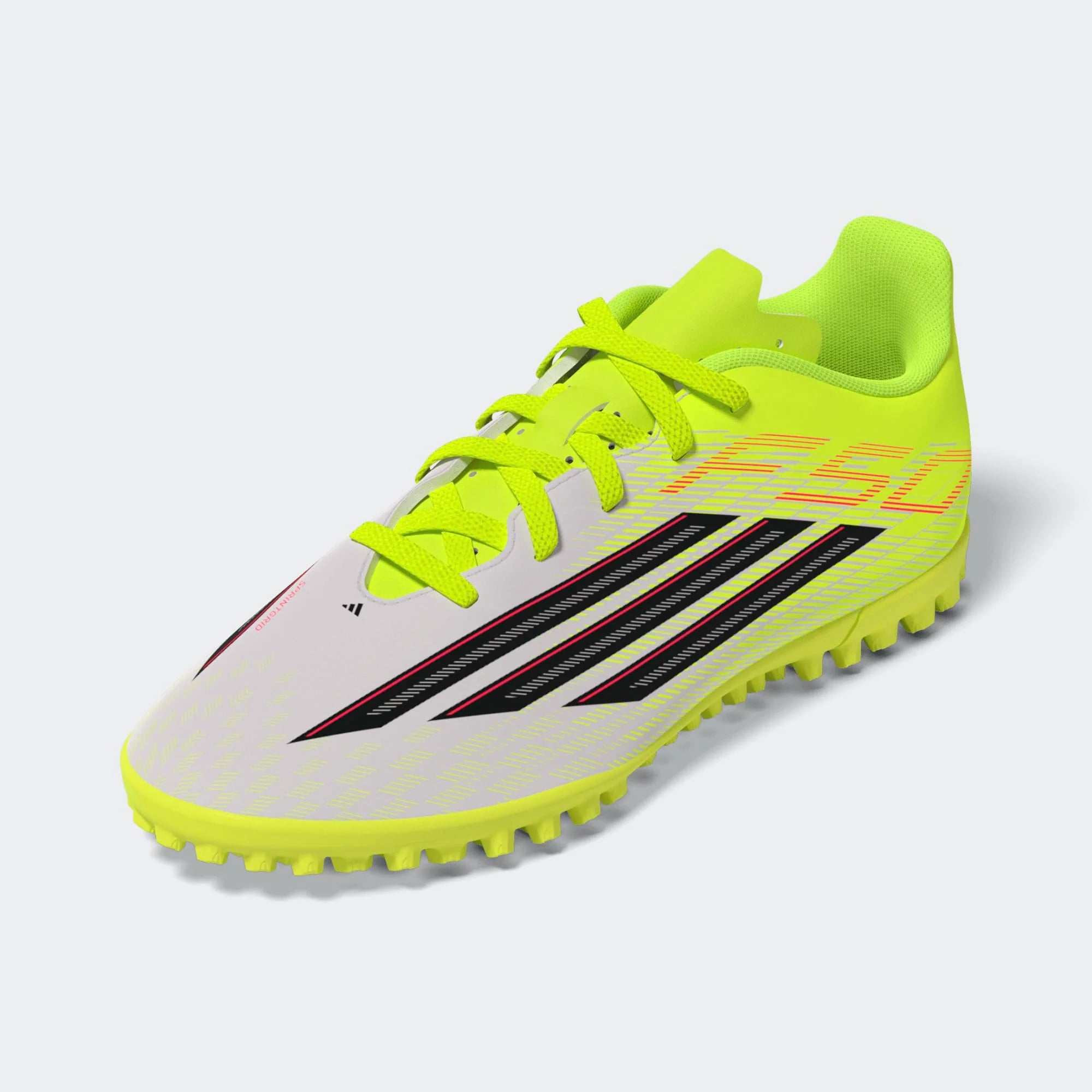 adidas F50 Club TF Turf Youth Soccer Cleats Solar Yellow Black Lucid Red