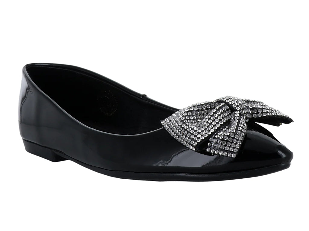 Zapatos Planos de Charol Negro MELIANA para Mujer