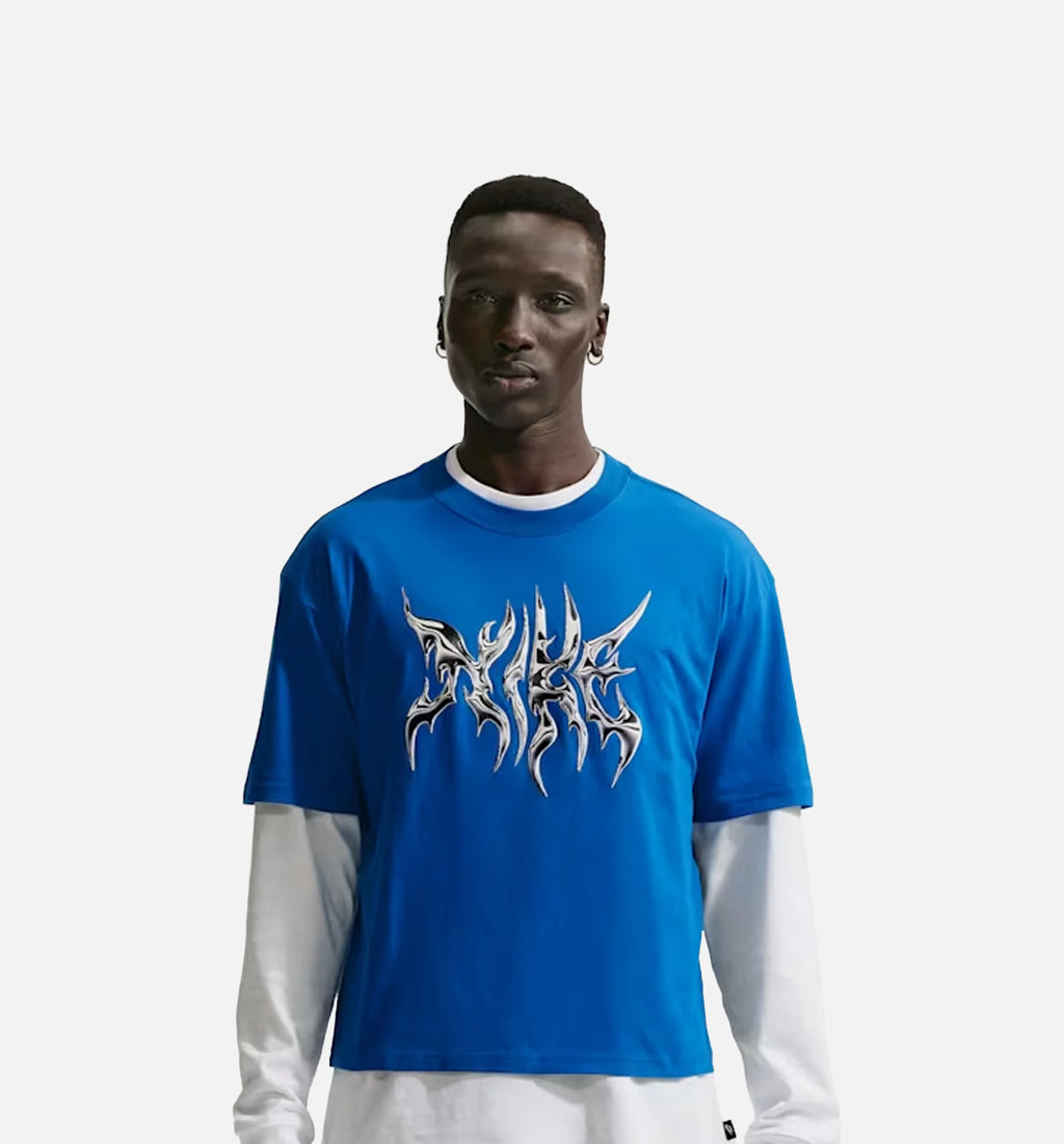 Sportwear Boxy Mens Short Sleeve Shirt Brilliant Blue