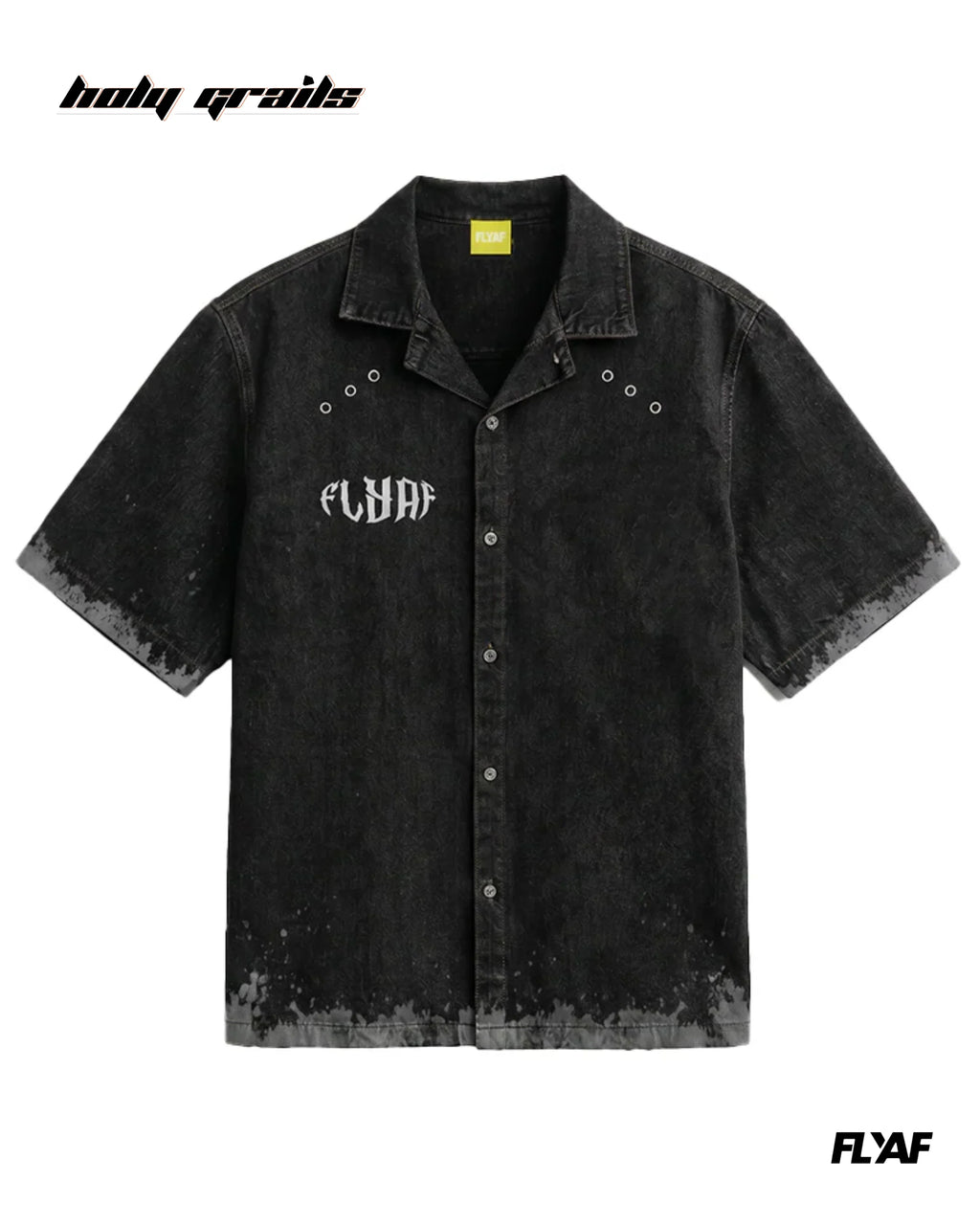 Black Advisory Denim Half Sleeve Shirt HG x FLYAF