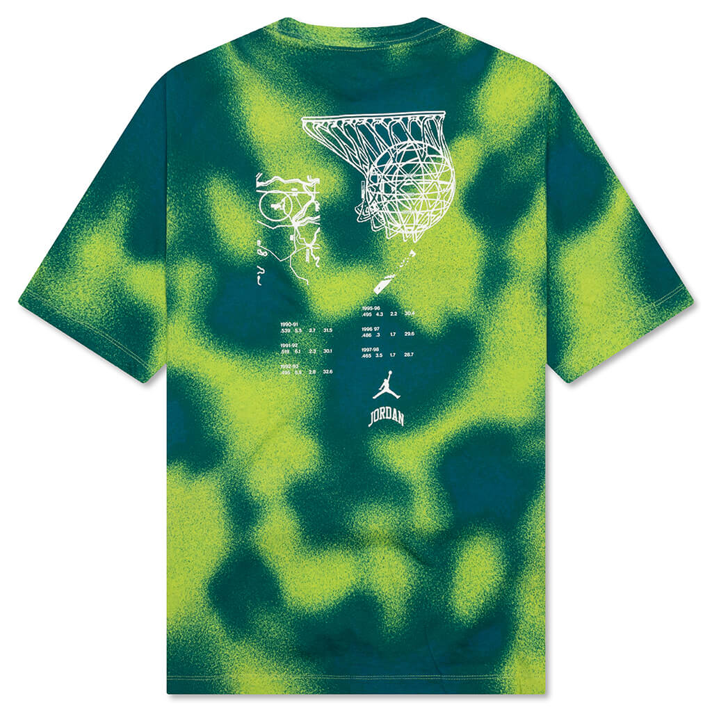 Sport AOP S S Crewneck Mardi Gras Pine Green