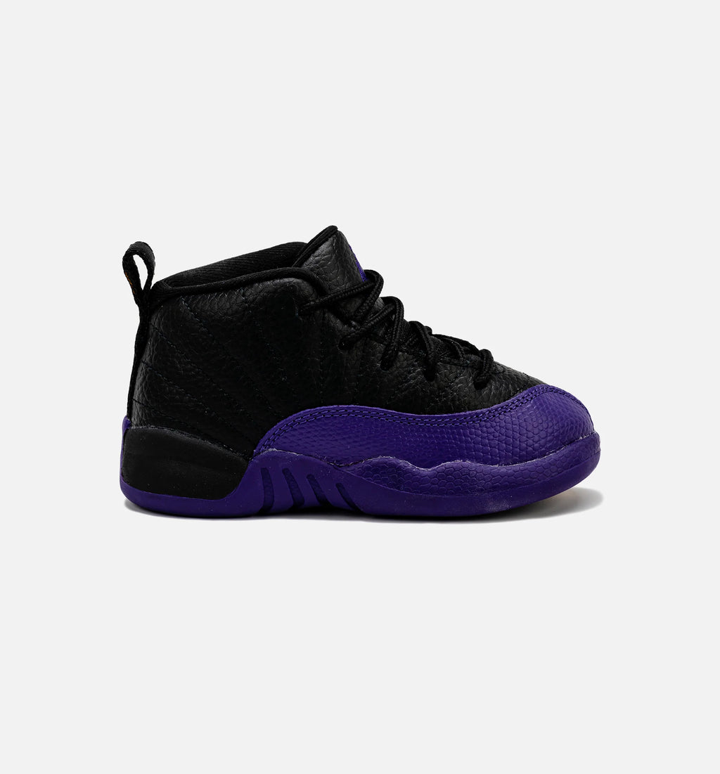 Air Jordan 12 Retro Field Purple Infant Toddler Lifestyle Shoe Black Purple