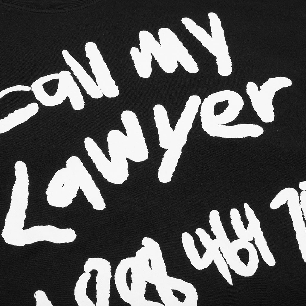 Scrawl My Lawyer T Shirt Washed Black