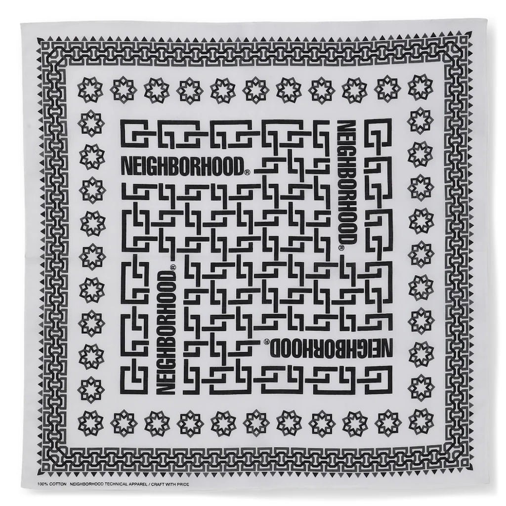 Geometric Pattern Bandana White