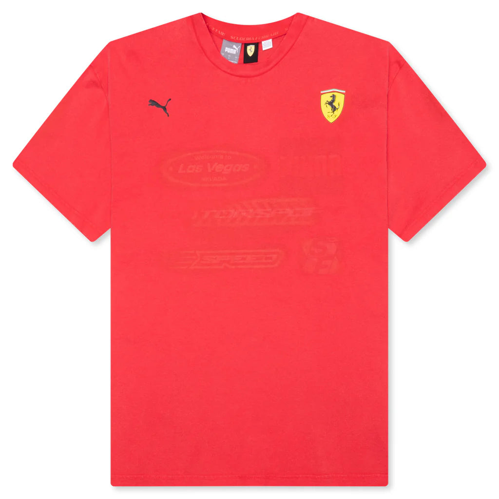 Ferrari Race Desert Sun Las Vegas Graphic Tee Rosso Corsa
