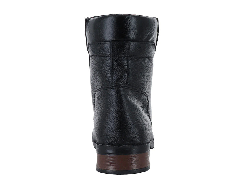 Botas Militares Nevada Piel Sorrento Negro para Mujer