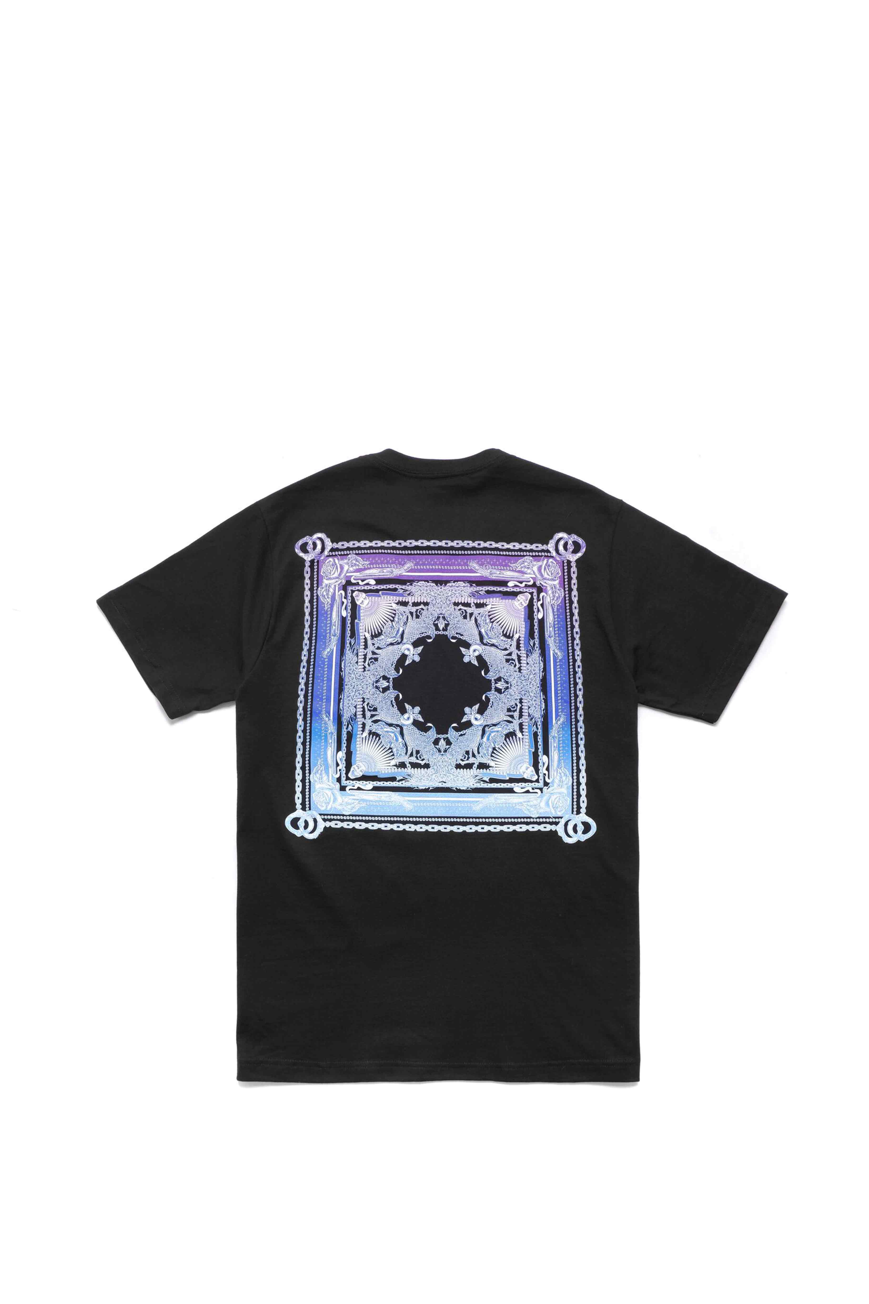 Flag Crew Neck Mens T Shirt Black Black