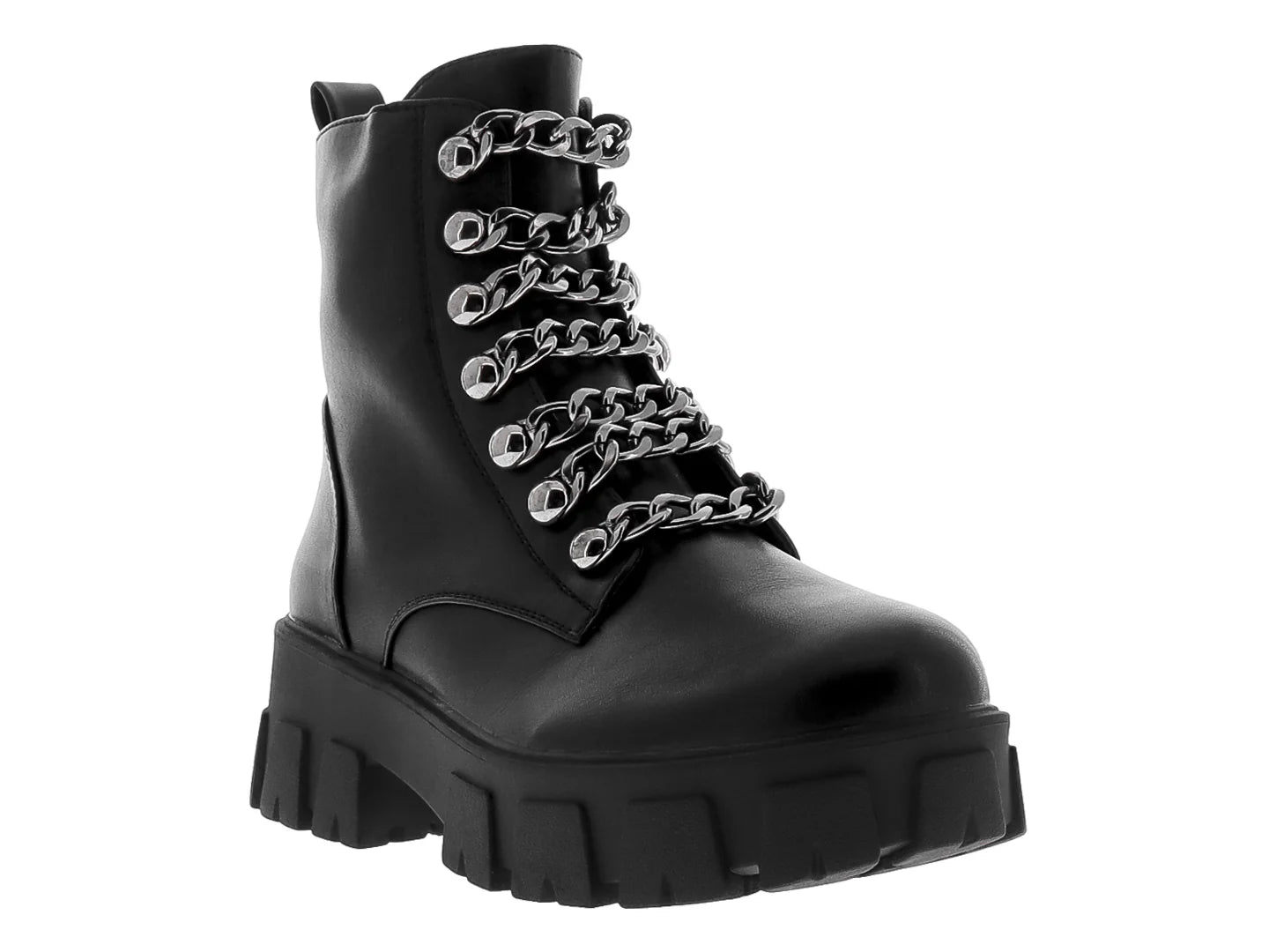 Botines Combat Roze Negro para Mujer