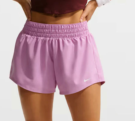 Nike One Womens Dri FIT Mid Rise 3 Brief Lined Shorts