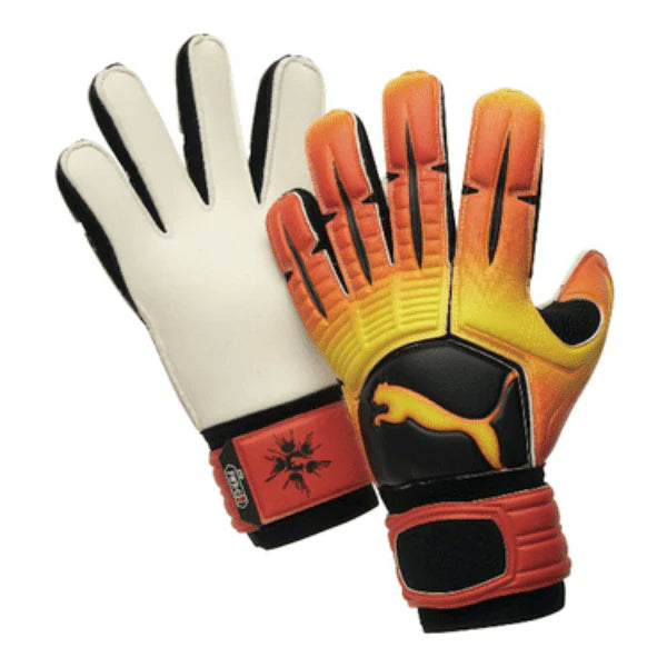 PUMA PowerCat 21 Grip RC Goalkeeper Gloves Yellow Red