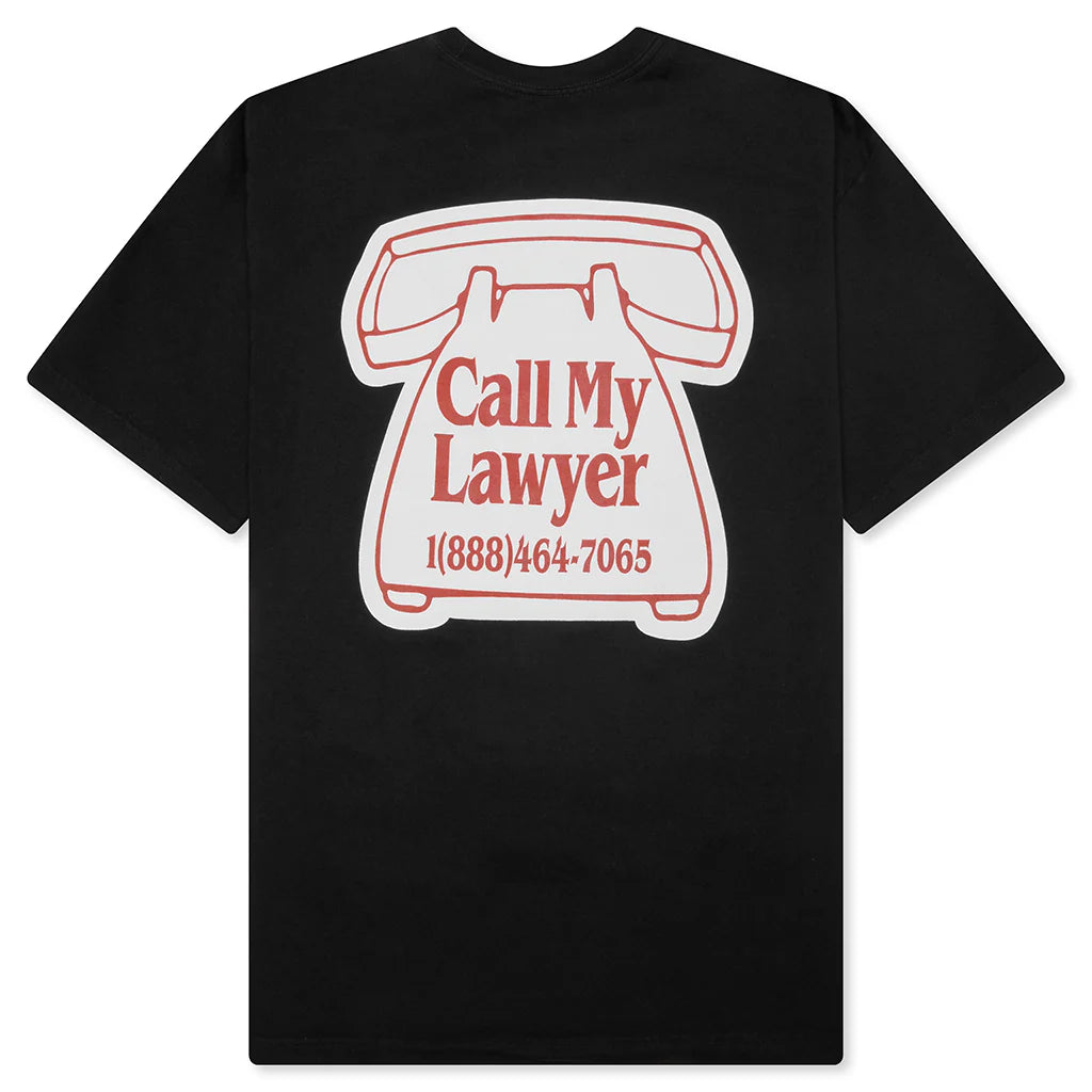 Call My Lawyer Magnet T Shirt Washed Black