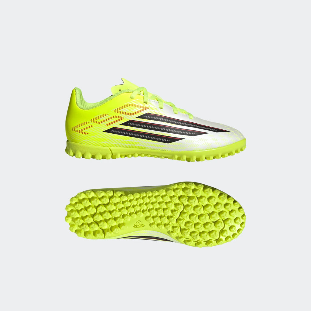 adidas F50 Club TF Turf Youth Soccer Cleats Solar Yellow Black Lucid Red