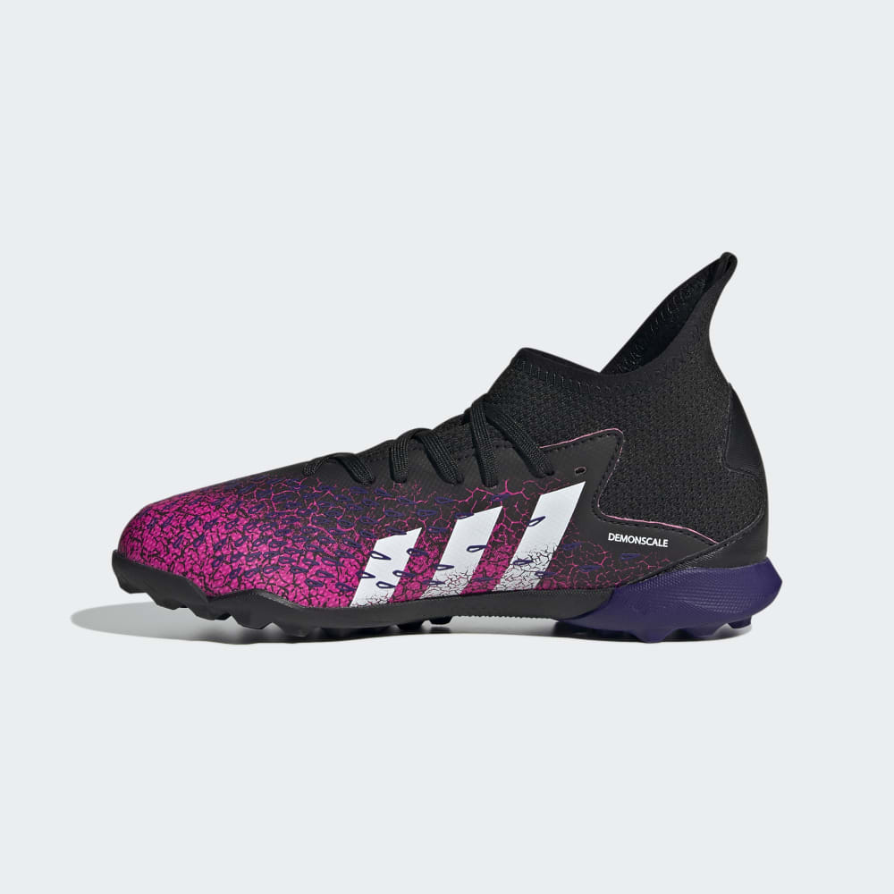 adidas Kids Predator Freak 3 TF J Turf Football Boots Core Black Cloud White Shock Pink