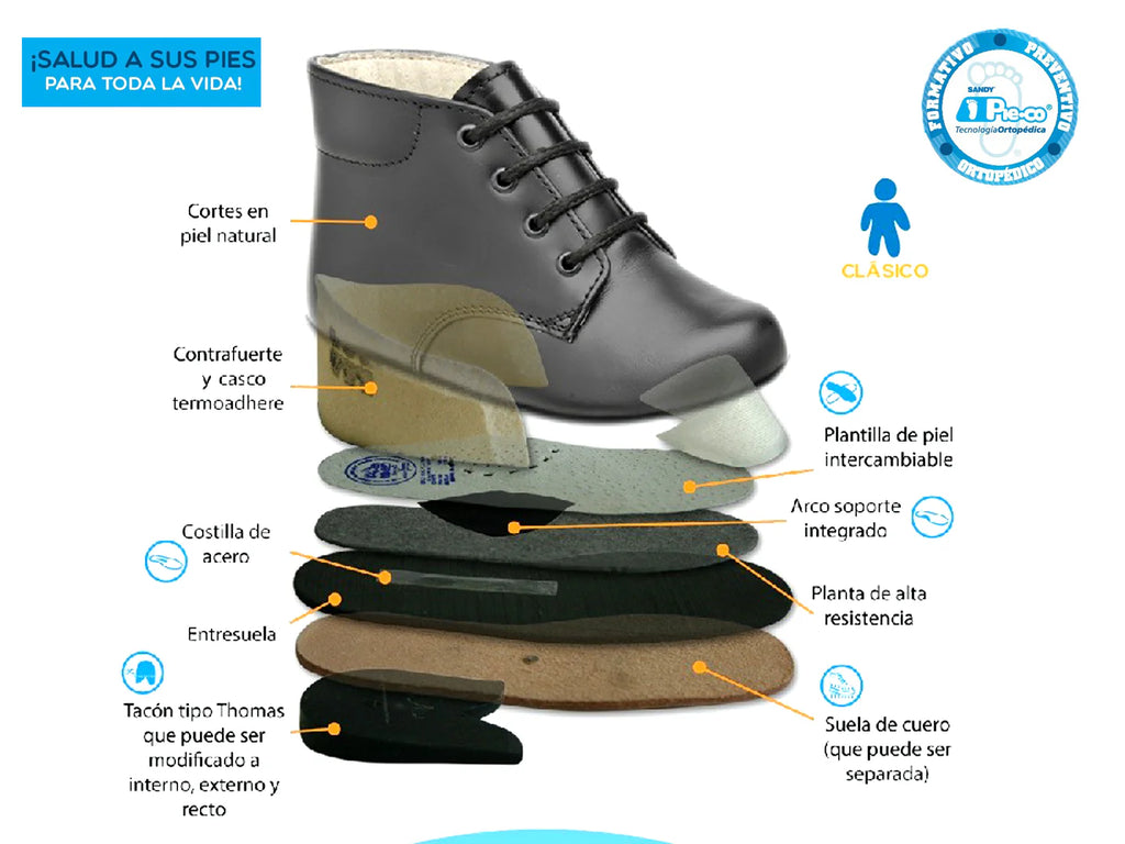 Zapatos Escolares PIECO para Niña Color Negro