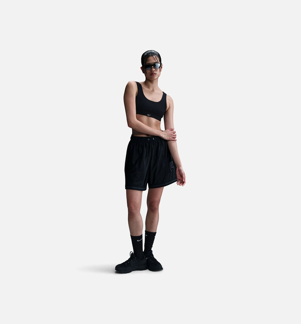 Loose 6 Mid Rise Graphic Satin Womens Short Black Anthracite Anthracite