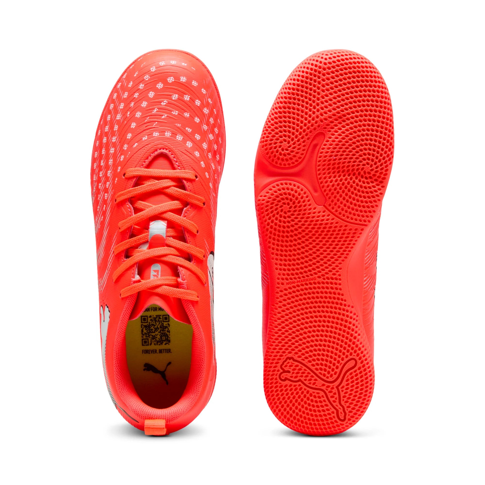 PUMA Future 9 Play IN Indoor Youth Soccer Shoes Red White Black