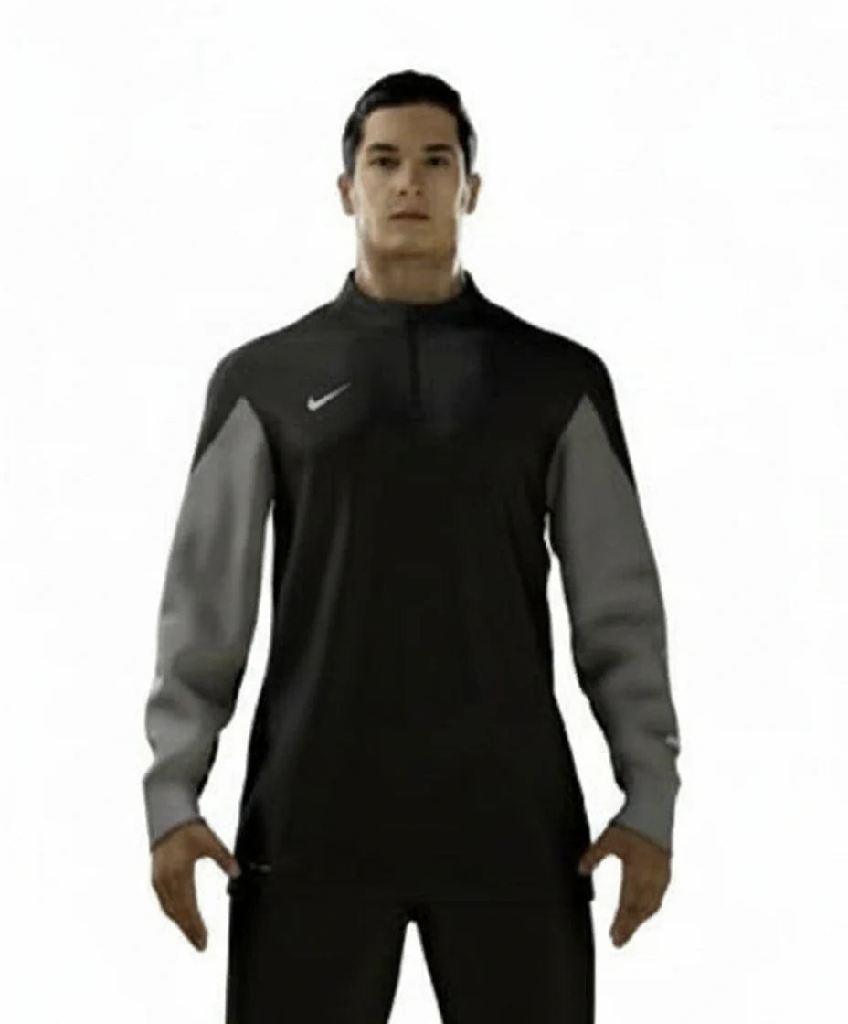 Nike Squad 14 Long Sleeve 1 4 Zip Pullover Training Top Black Grey