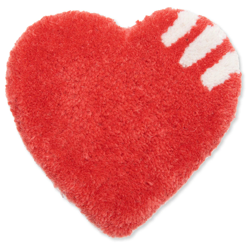 Heart Rug Coaster Red