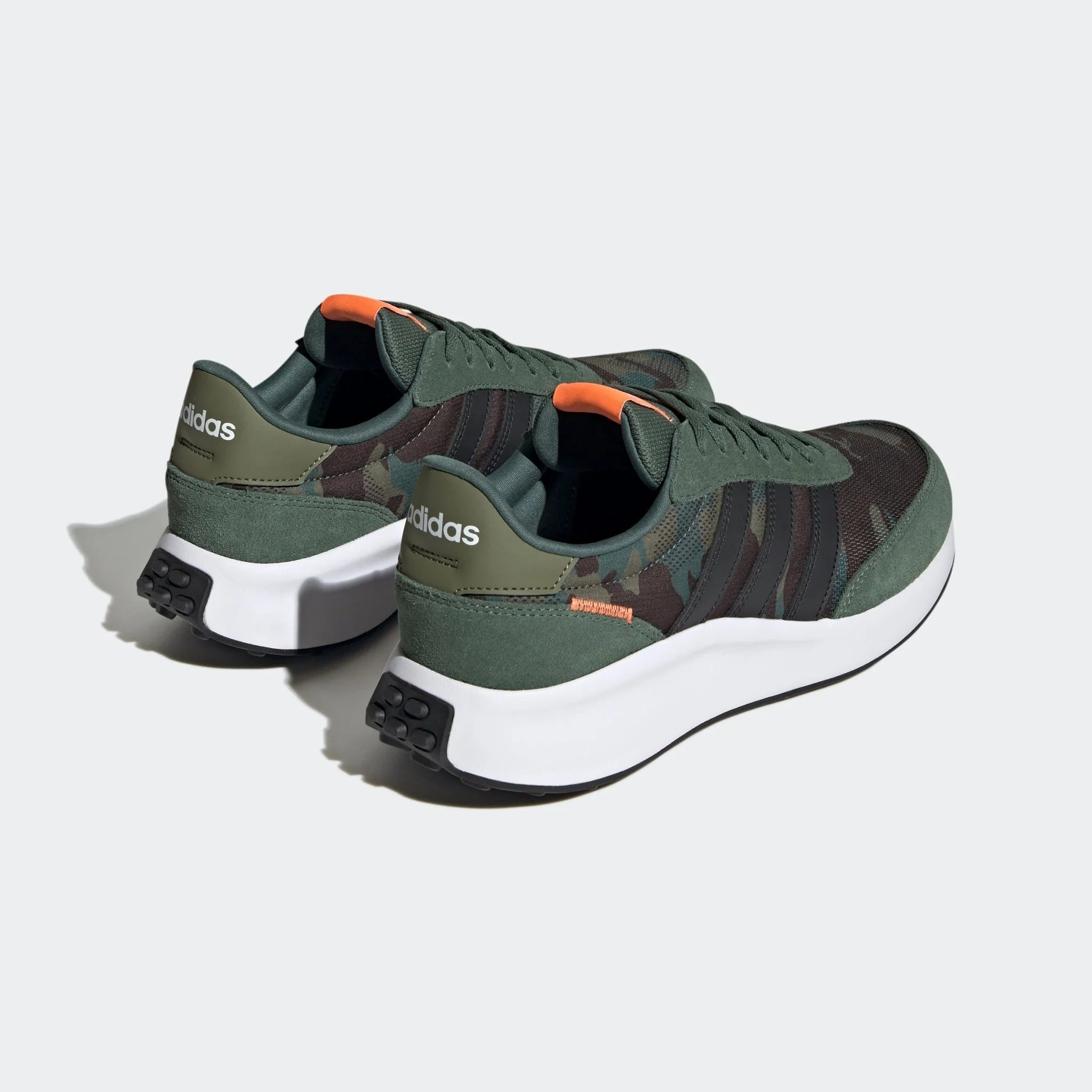 adidas Run 70s Lifestyle Running Shoes Green Oxide Black Screaming Orange
