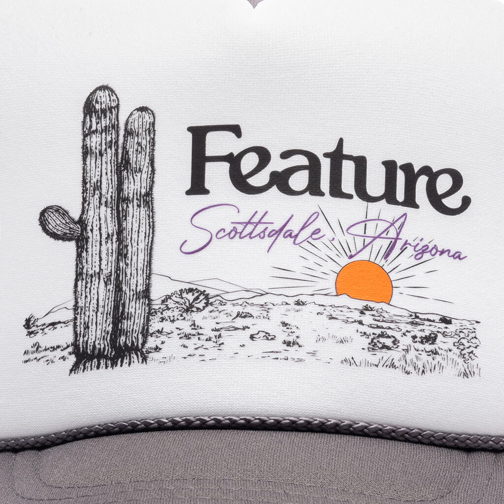 Scottsdale Cactus Trucker Grey White