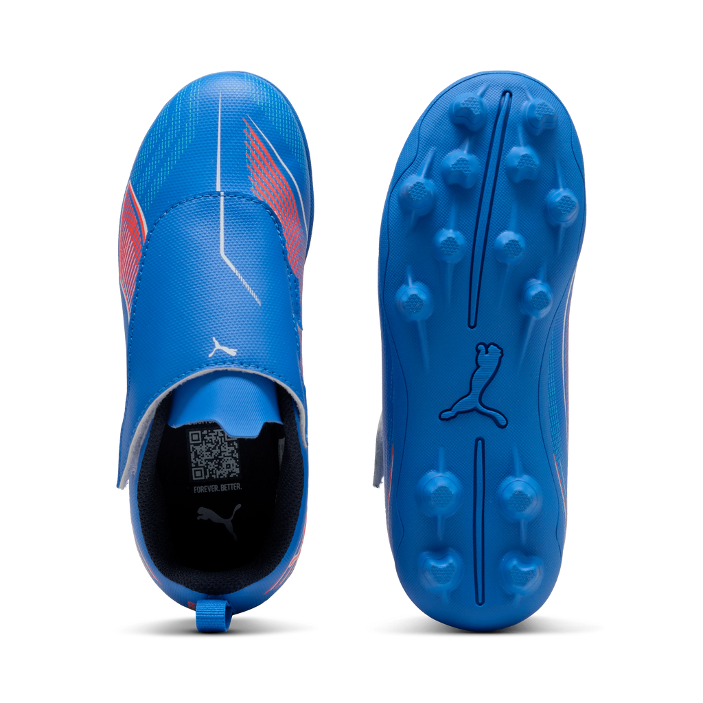PUMA Ultra 6 Play V FG AG RB Firm Multi Ground Kids Soccer Cleats Blue White